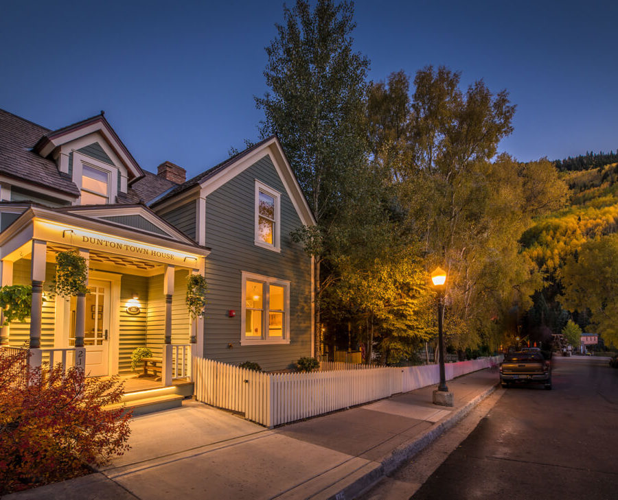 Dunton Town House at dusk