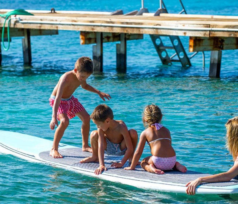 Kids on paddleboards