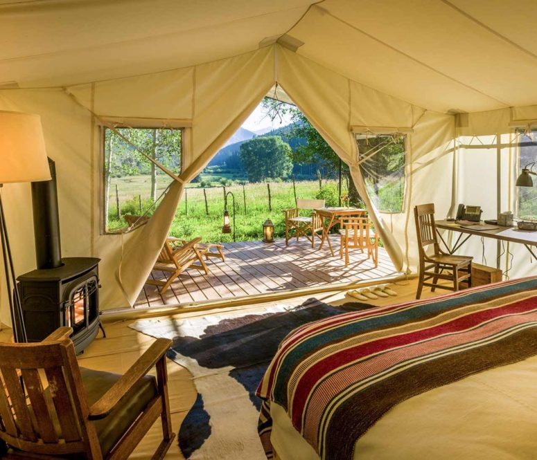 Mountain tent interior