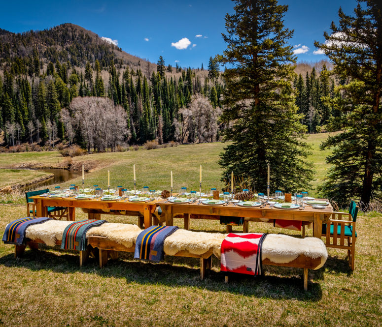 wedding table at River Camp