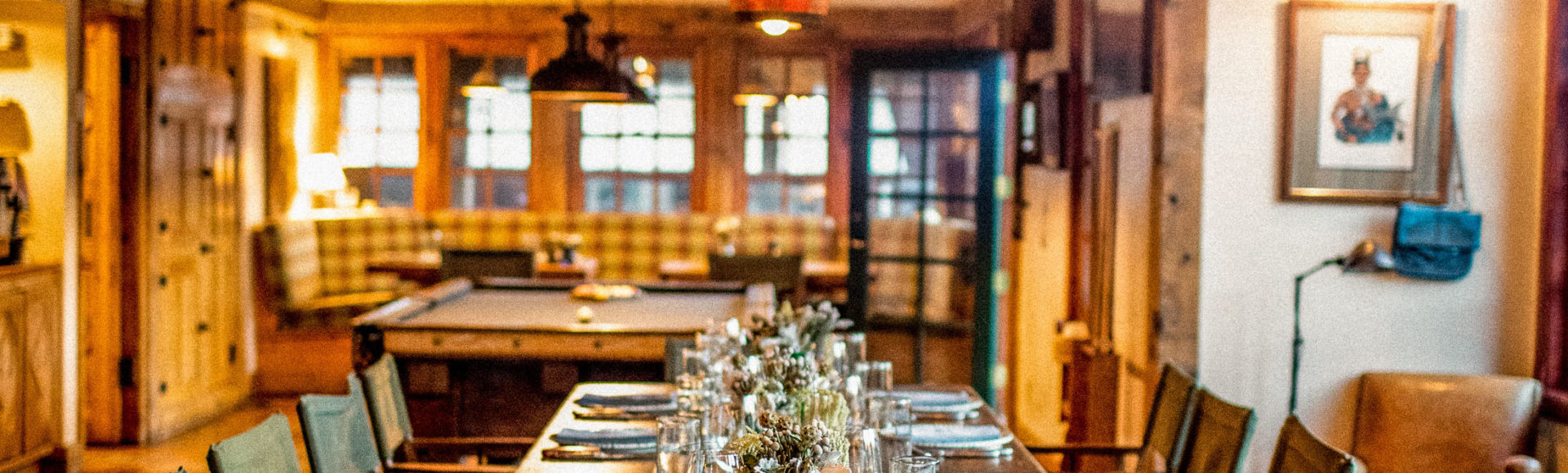 Dining table in saloon