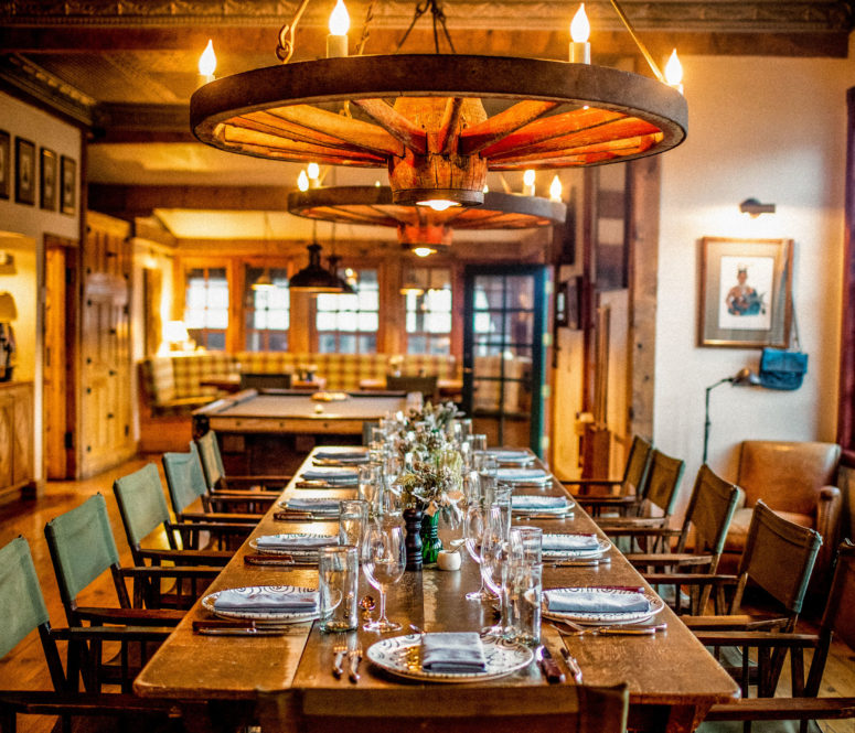 Dining table in saloon