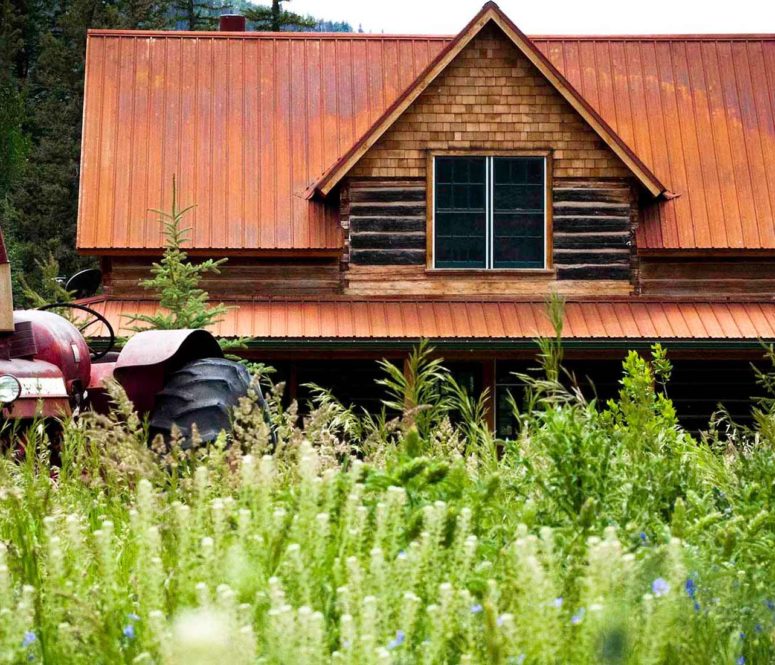 Farmhouse with tractor at River Camp